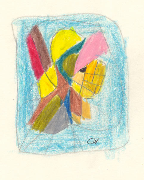 Blue, wax crayon, 1963