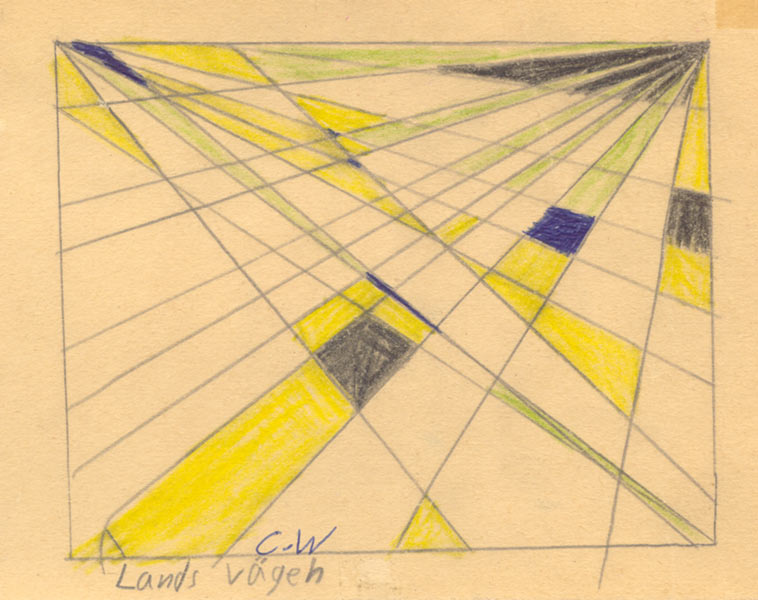 Highway, Pen/vax crayons, 1963